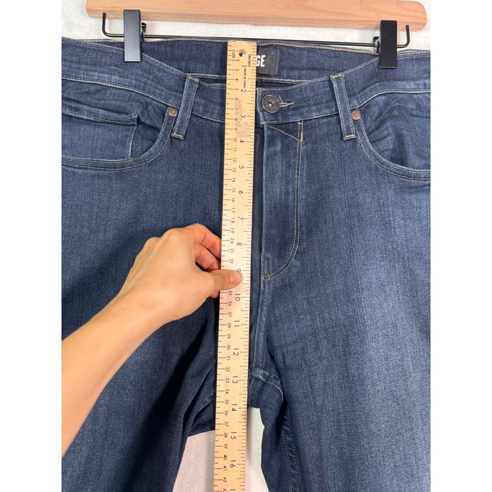 Paige Women Federal Slim Straight Leg Dark Wash Blue Denim Jeans Sz 34 Ultrasoft - Picture 5 of 12